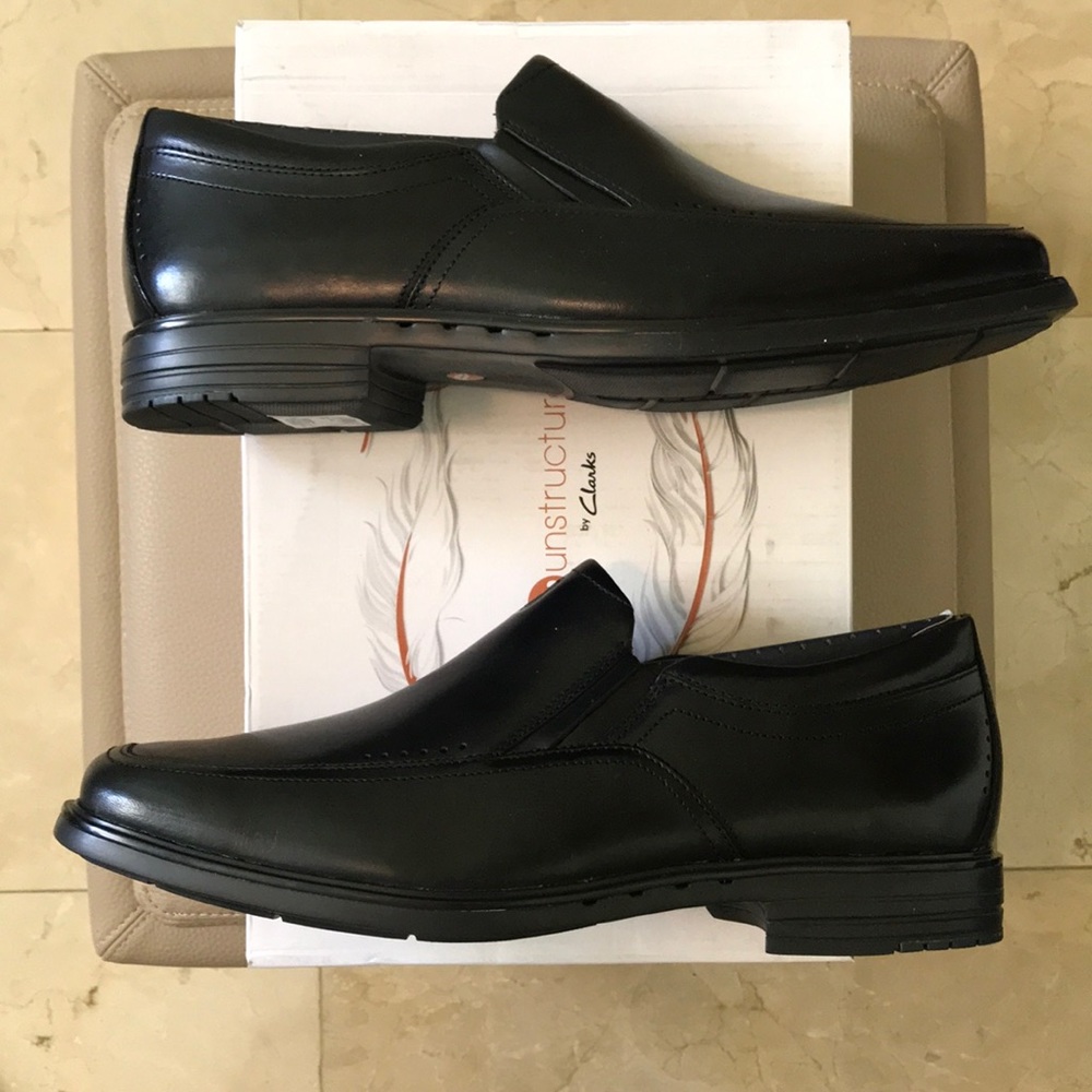 Clarks Unbrylan Lane Black Leather Shoes - Picture 6 of 8